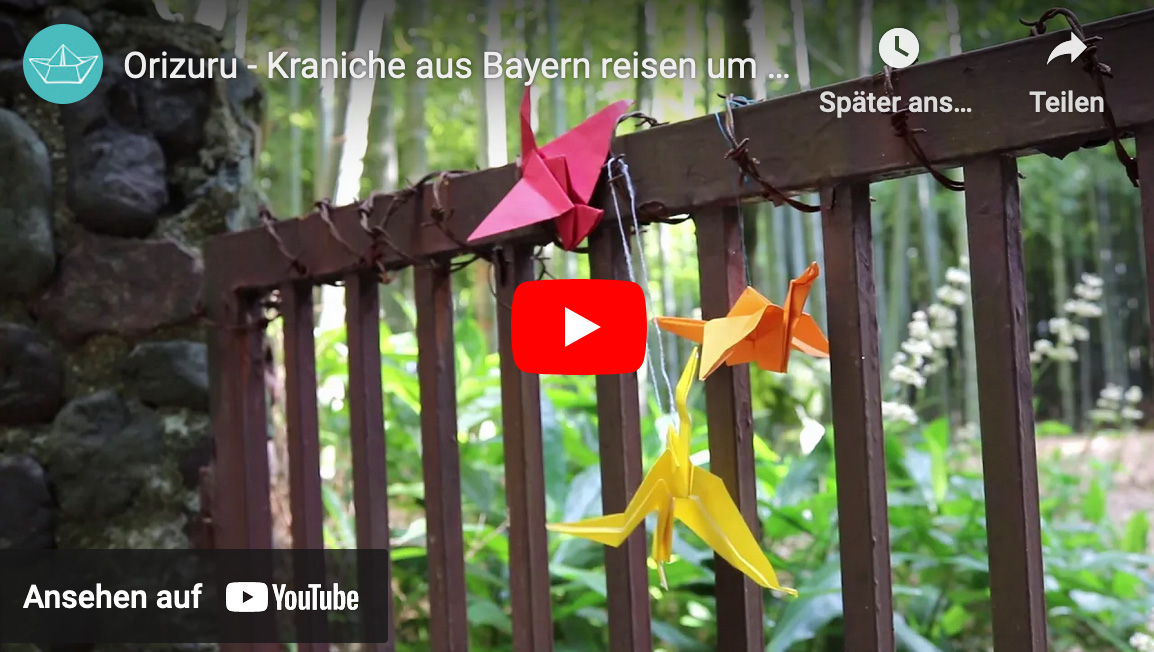 Glashaus4-Orizuru-Kraniche aus Bayern reisen um die Welt